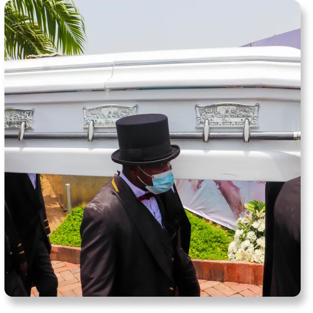 Our team carrying out Pall Bearers at Mercy Lotad